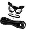 3Pcs Black Cats Costume Accessories Cats Woman Costume for Women Halloween Masquerades Mask Bells Choker Necklace Whip