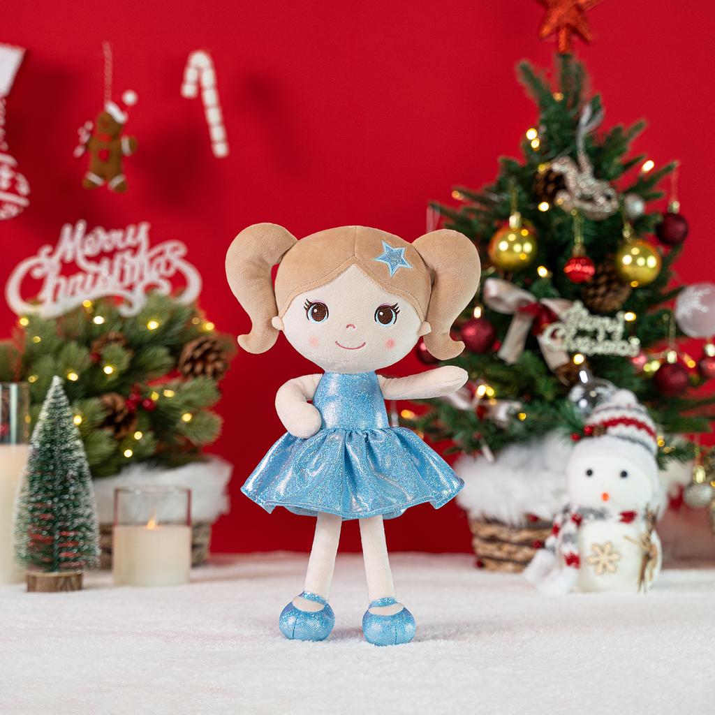 Plush Toys New Design Fashion Girl Tina Dolls Curls Dolls Furry Friends for Kids Birthday Gift Blue