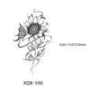 Waterproof Black & White Sketch Flower Half Sleeve Tattoo Stickers