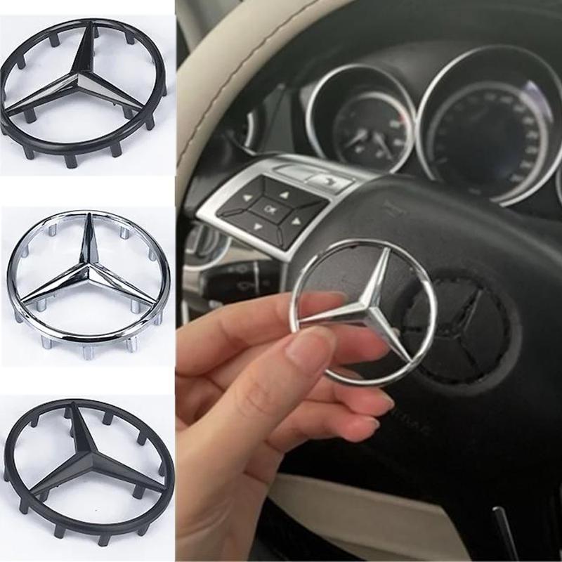 WVQ5 52/58mm ABS Emblem for Mercedes Benz W246 W176 A63 W166 W212 W213 W177 W205 C180 C63 W167 A35 Car Steering Wheel Logo with Pins