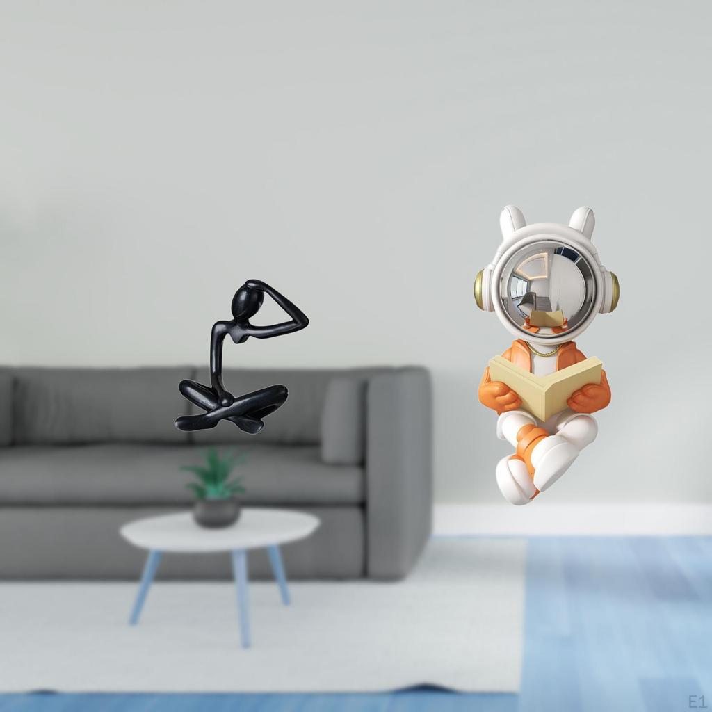 Abstract Thinker Astronaut Sculpture Modern Decorative Figurine Collection for Tabletop Shelf Desk