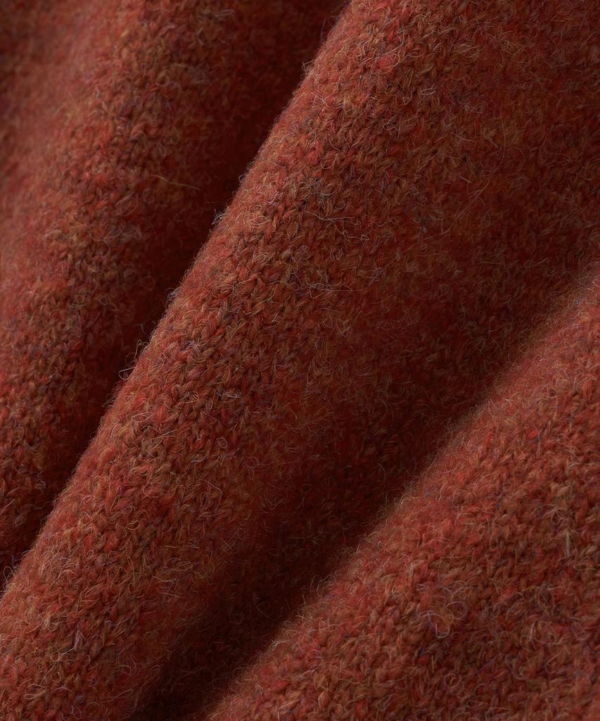 Blond9 Wool Boucle V-Neck Cardigan_Orange