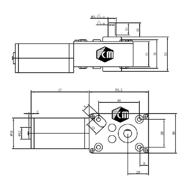 DC12V 24V Powerful Torque Gearmotor Metal Turbo Worm Gearbox Type-D Shaft Reversed Low Speed 70kg.cm Self-Lock Worm Gear Motor