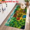 Stardew Valley Custom Text Flannel Floor Rug Soft Kitchen Mat Personalized Non Slip Carpet
