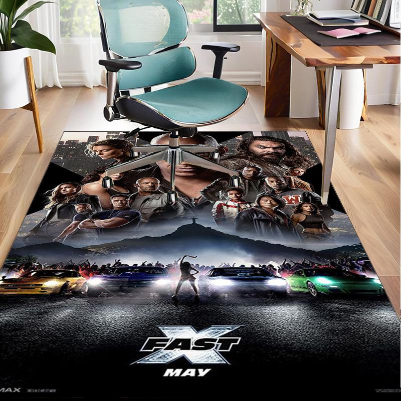 Fast And car Family Office Rug Chair Mat, Game Carpet, Suitable for Front Door, Bedroom, Living Room, Desk, Holiday Gift