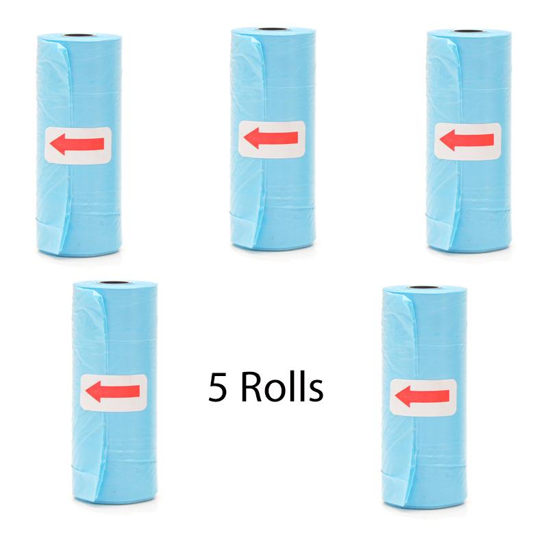 Pet Poop Bags Disposable Dog Waste Bags Bulk Poop Bags with Leash Clip and Bone Bag Dispenser 5 Rolls of 75 Pcs Bags