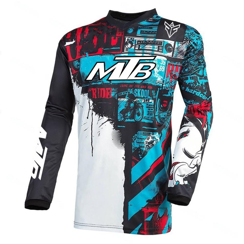 

Men s Long Sleeved Off-road Motorcycle Riding Suit Downhill Mountain Bike MTB Shirt Off-road DH Bike Comfortable and Breathable 4XL