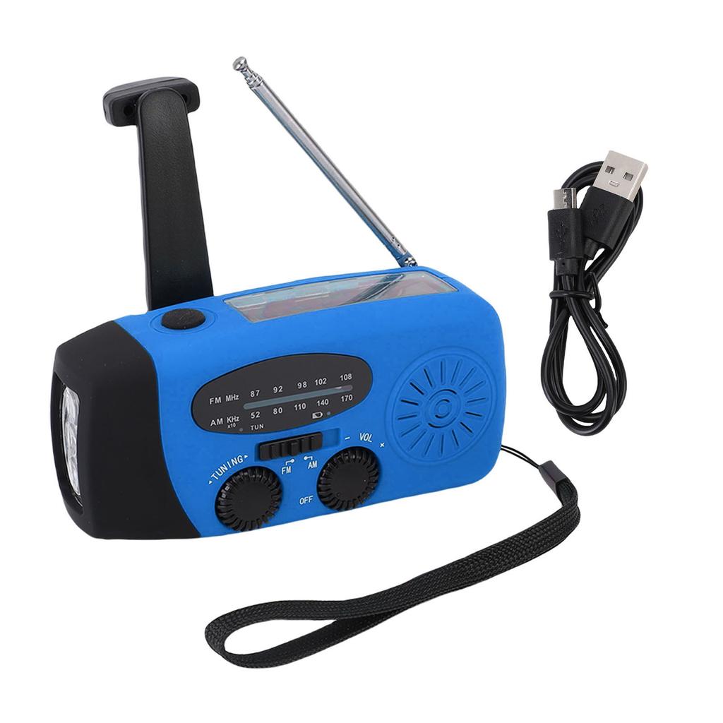 Emergency Radio Portable Solar Micro USB Hand Crank AM FM NOAA Radio with 3 LED Lights Power Bank Fo
