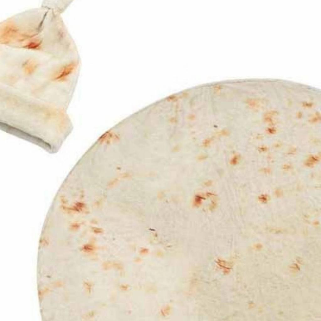 Baby Wrap Blanket Soft Acetate Fibre Round Shape Newborn Swaddle Blanket with Hat Light Beige