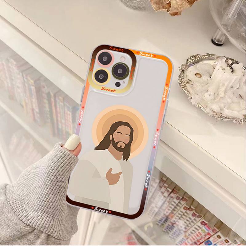 Nový křesťanský náboženský pouzdro na telefon s Ježíšem pro iPhone 11 12 13 Mini Pro Max 14 Pro Max Pouzdro skořepina