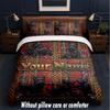 Decorative Artwork Theme Custom Text Or Name 3Pcs Bedding Set,1 Flat Sheet & 2 Pillowcases Personalized Home Bedding