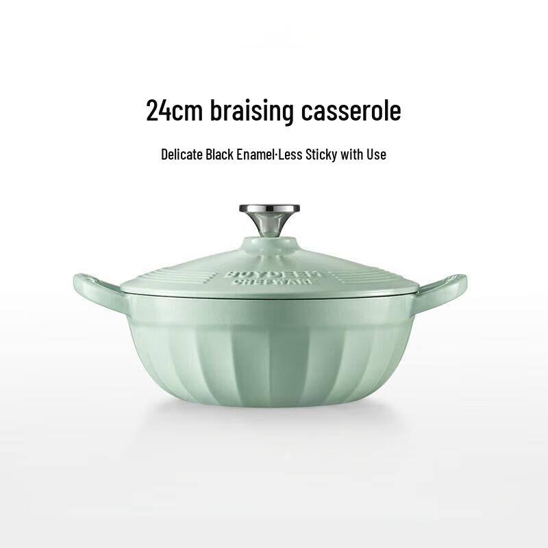 Buydeem CP552 Чугунная эмалированная кастрюля для тушения 24 см