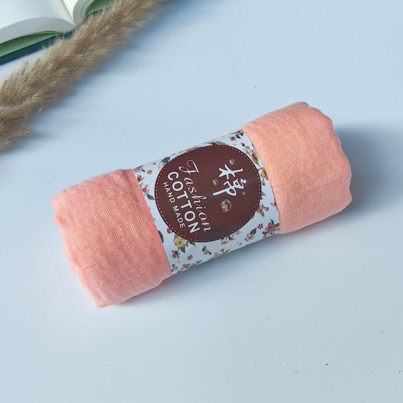 62-122 Colors Crinkle Cotton Underscarf Pleated Pompom Plain Hijab With Tassels Islamic Turban Warp