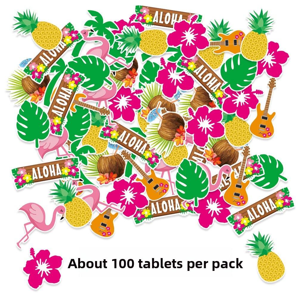 Pineapple Coconut Flamingo Guitar Pattern Confetti Birthday Decoration Party