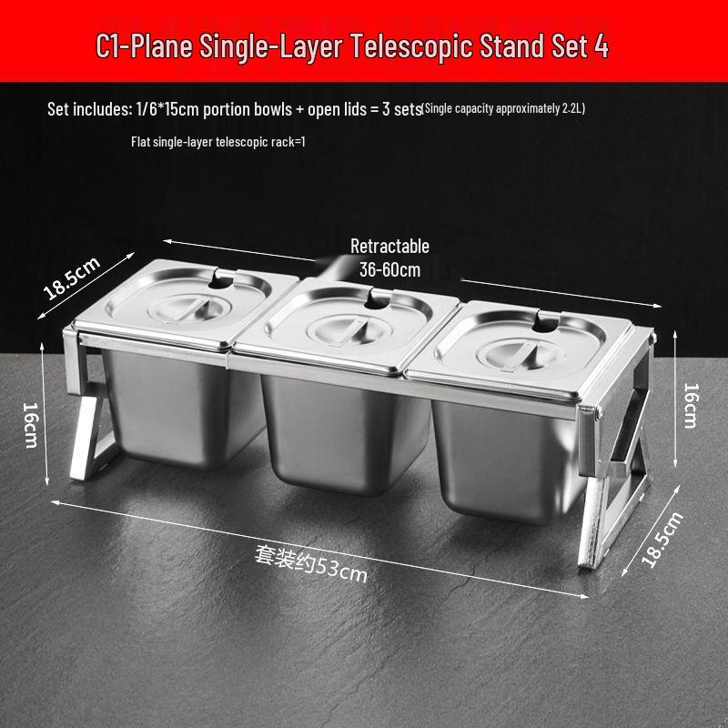 Stainless Steel Food Pan & Telescopic Rack Set