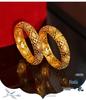 Chinese Dragon & Phoenix Retro Gold Bangle for Bride Xiuhe Dress