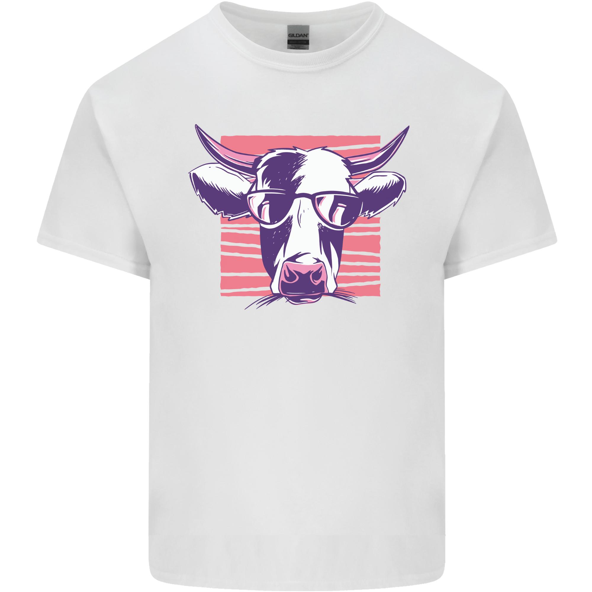 Cool Cow Bull With Glasses Unisexs Light Cotton TShirt S