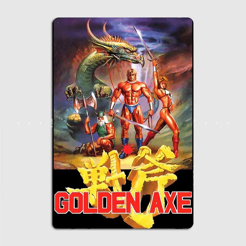 Golden Axe For Men Women Mega Drive Retro Classics Game Metal Poster Sign Club  Wall Art Tin Sign Room Decor Home Decor