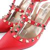 Great Valentino Garavani Pumps Rockstud Pointed Toe Red Leather Women 36 Used