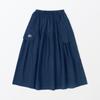 MUJI Women's Cotton Voile Indigo-Dyed Gathered Skirt, Navy, Size S, BE1T1A4A