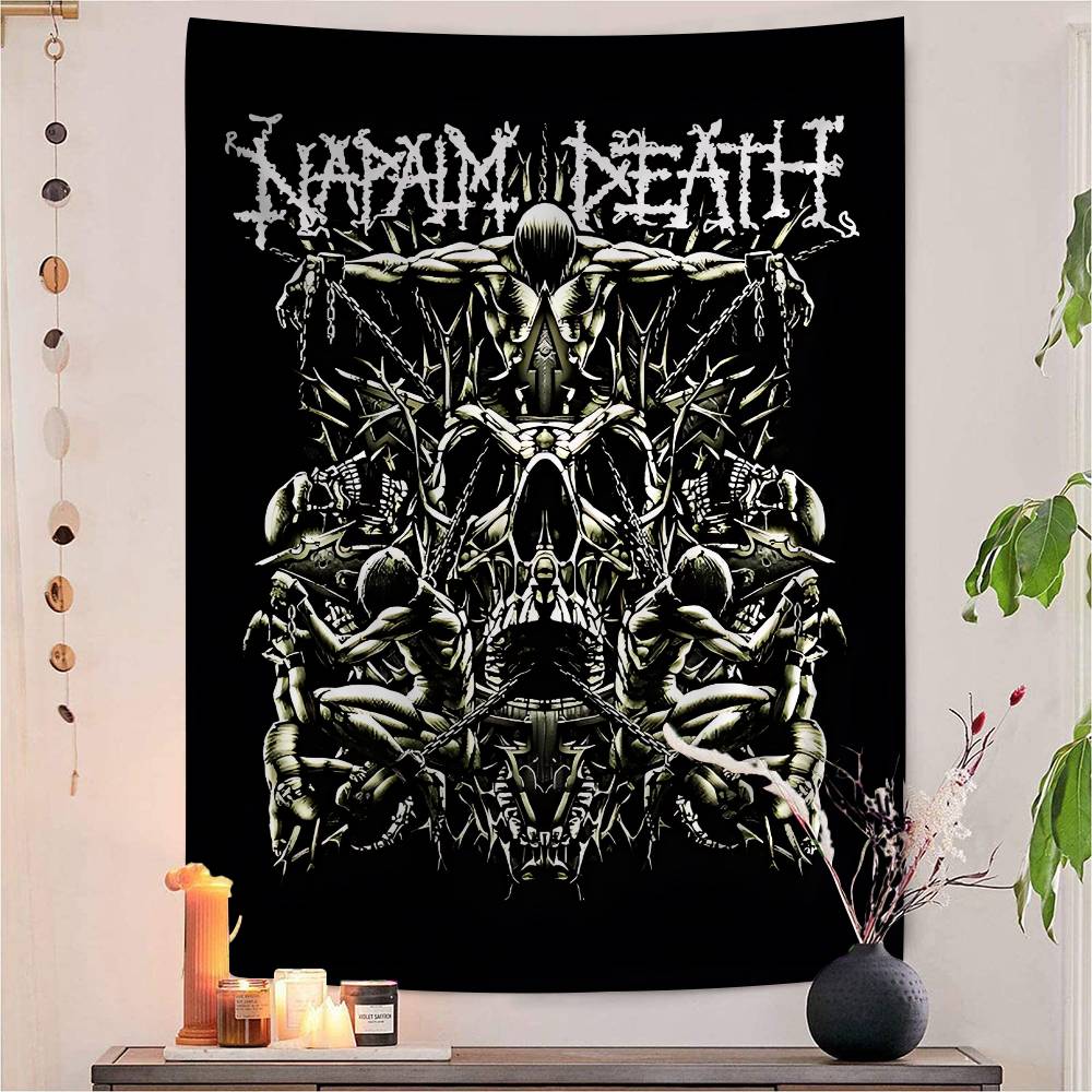 DDeaths Mental Rock Band Printed Large Wall Tapestry Art Science Fiction Room Home Decor Decor Blanket