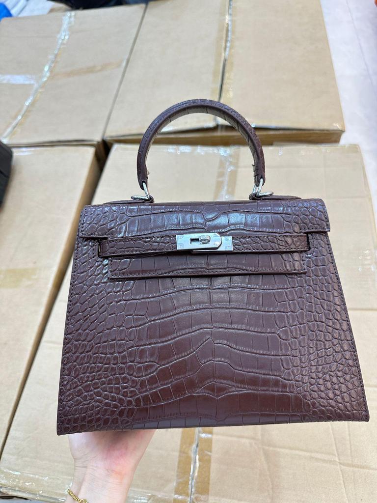 Europese & Amerikaanse Retro Krokodillenpatroon Kelly Enkelbandige Crossbody Tas: High-End, Modieuze, Lichte Luxe Handtas voor Dames