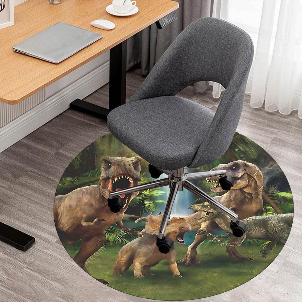 1pc dinosaur jungle Round Chair mat Area Rug - Non-Slip, Floor Mat for Office, Bedroom, and Indoor Decor c1125329