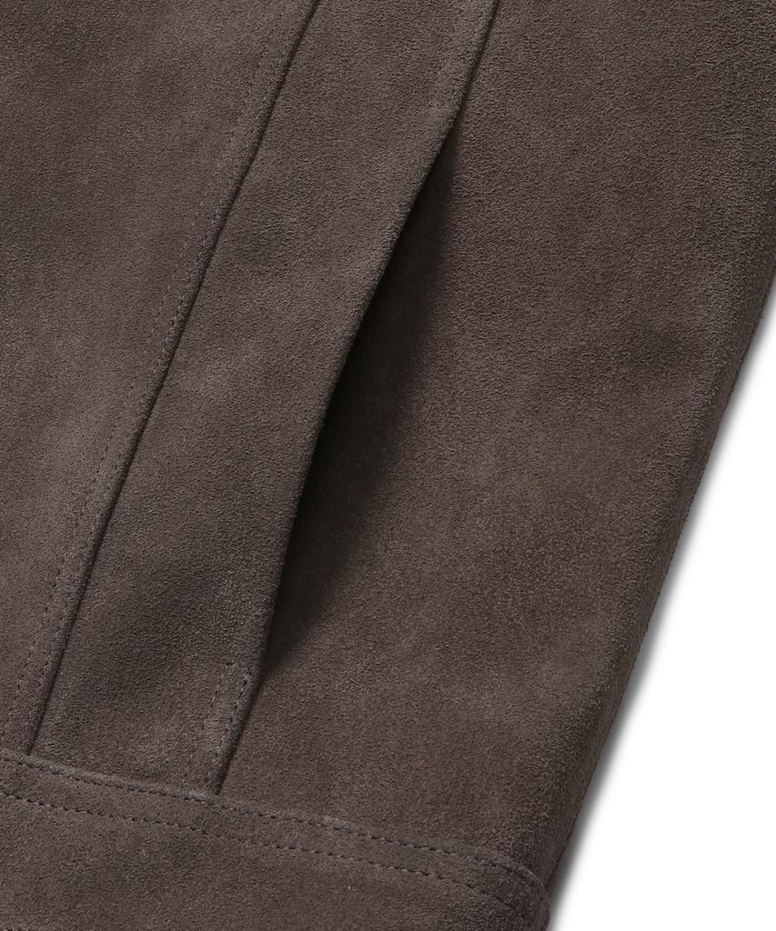Connect Kinloch [Real Leather] Cow Suede Trucker Jacket (Ash Brown)