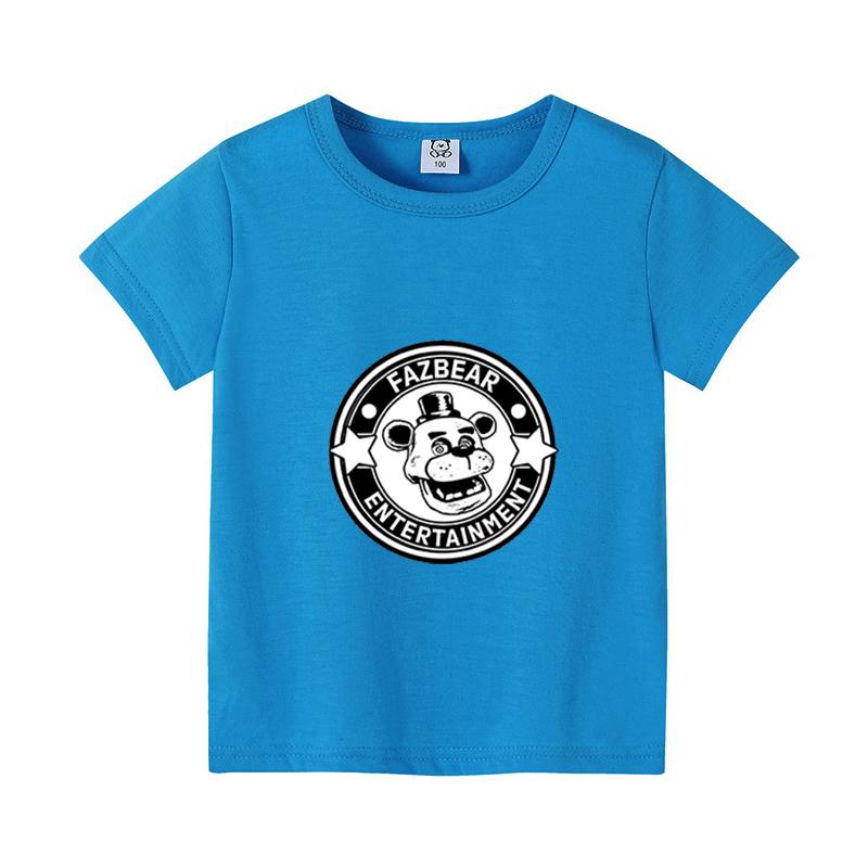 FNAFs Kids Tshirt Summer Breathable Horror Bear Boy Girl Short Sleeves Tops Cartoon Freddy Print Baby Clothes Birthday Gifts