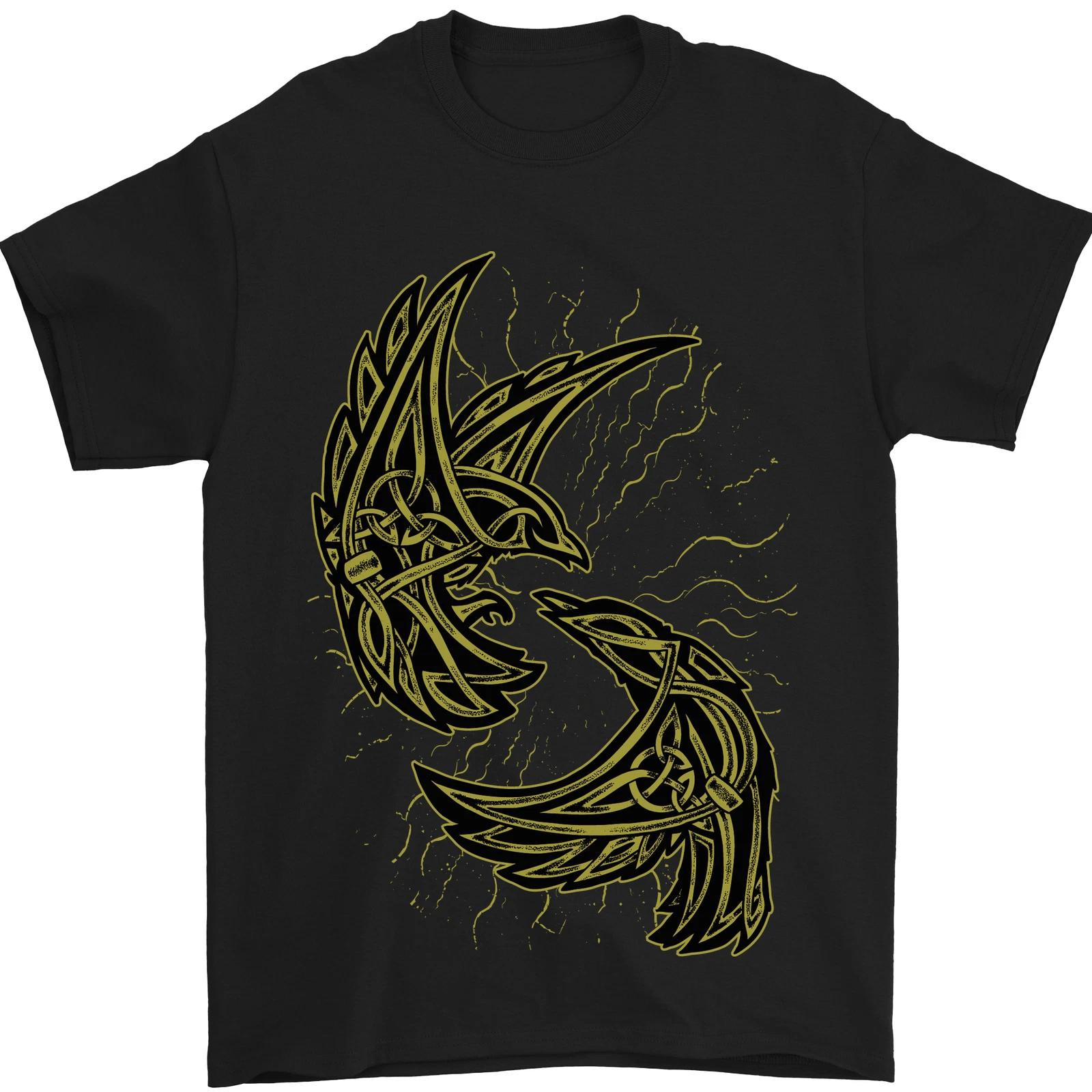 The Viking Raven Symbol Odin Ragnar Tribal Mens T-Shirt 100% Cotton S