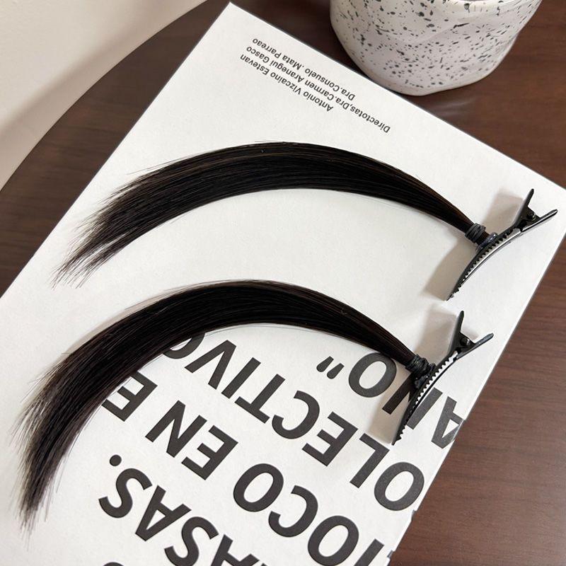 

Dull Hair Barrettes Female Headdress Clip Side Cos Clip Cute Funny Baby Kids Small Pull Wig Braid Black clip dull hair black Brown two