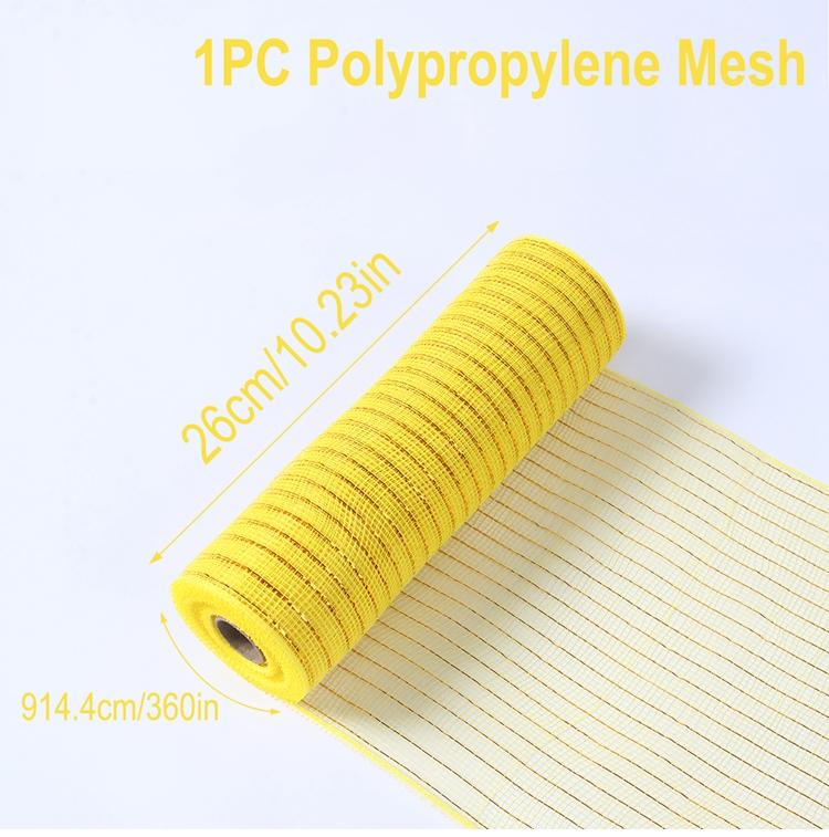 26 x 914 cm Poly-Netzband, Tüllrolle, Stoff für die Herstellung von Osterkränzen zum Selbermachen, Materialien für Blumenhandwerk, Verpackungen, Festivalbedarf