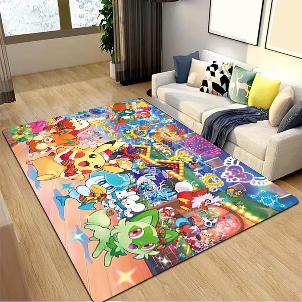 Pokemon Go Pikachu Poster Decoration,Carpet,Living Room,Bedroom, Non-slip,Square rug