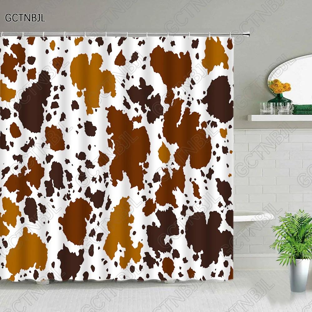 Leopard Print Shower Curtain Leopard Print Rose African Wildlife Pattern Bathtub Decor Fashion Bathroom Decoration With Hooks W60H190(CM)-1 Pcs