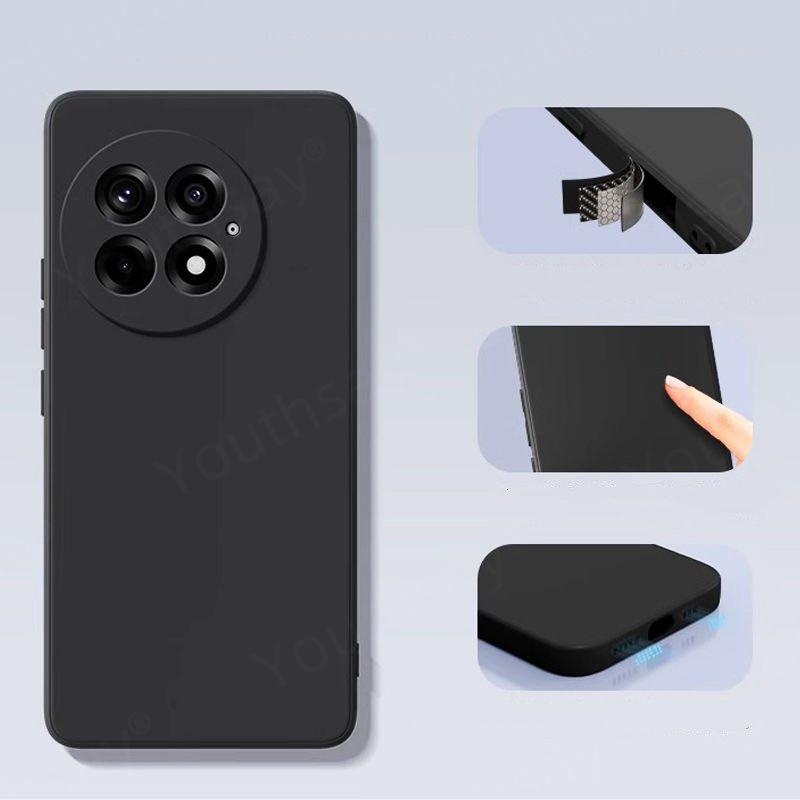 Luxury Case For Oneplus 13 Case Cover Oneplus 13 12 12R 11 Funda Coque Soft Liquid Silicone Phone Bumper Oneplus 13