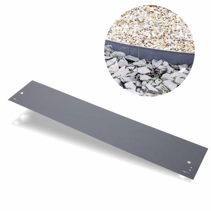 Bordure de Jardin en métal Alu/Zinc - ICH-ZAPFE.DE - H 13,5 cm x L 120 cm - Gris
