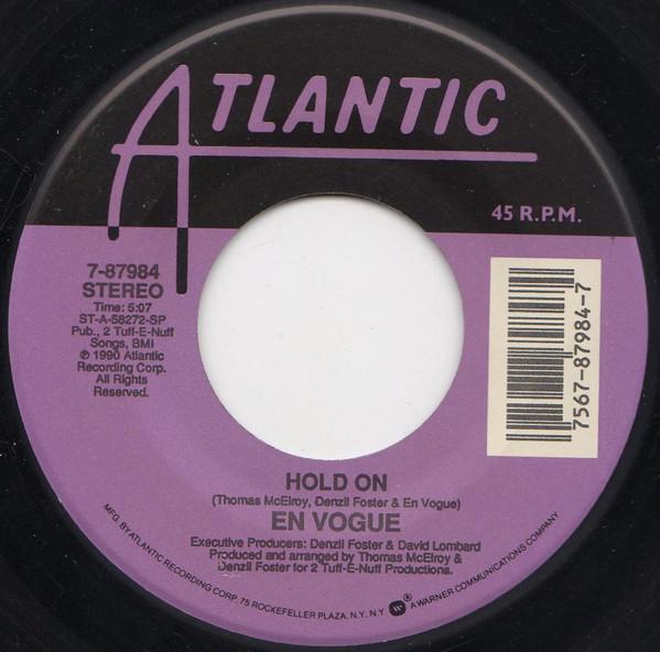 

7-дюймовая пластинка EN VOGUE - Hold On 787984 Atlantic 1990 США Соул/Фанк Б/У
