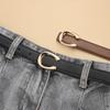 Versatile Women's Leather Belt with Smooth Buckle: Fashionable Waist, Pants Belt & Jewelry Chain