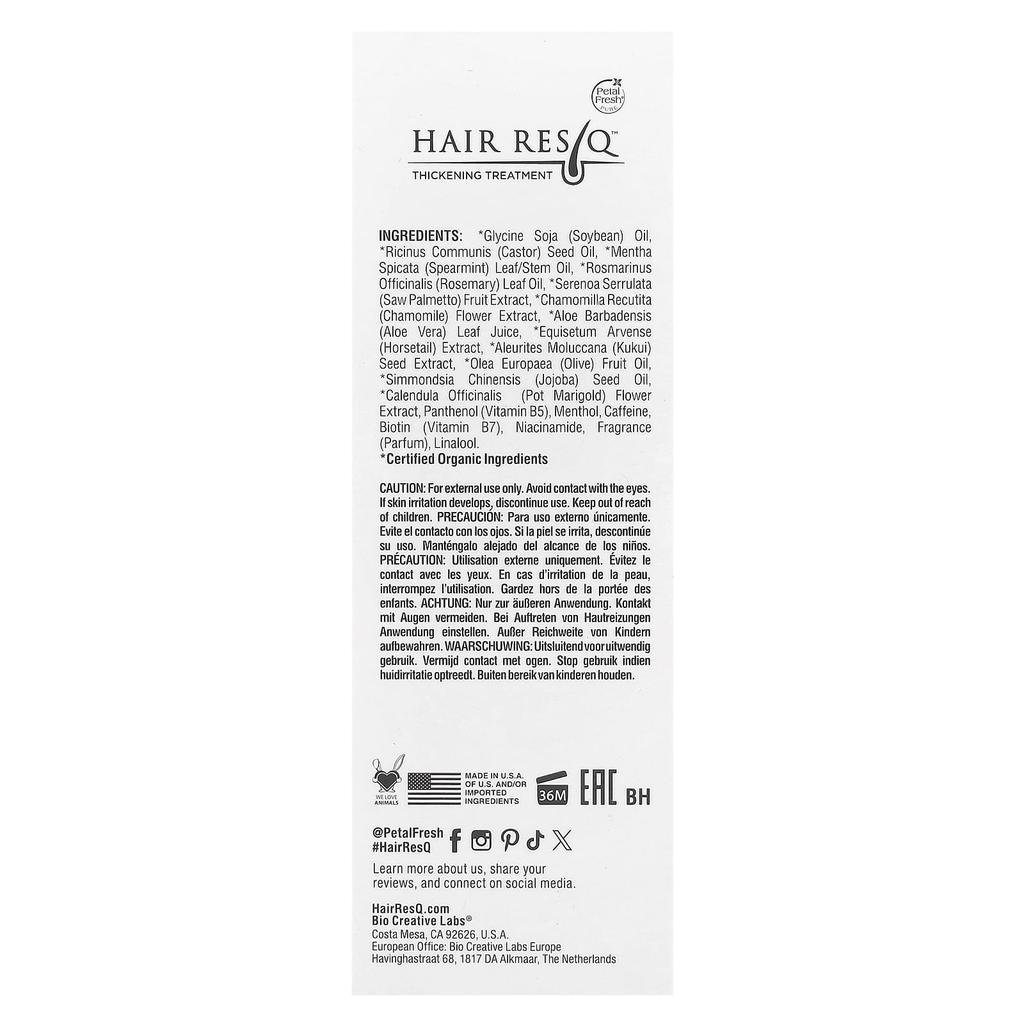 Hair Resq®, Rosemary Hair Oil, Strengthens + Strengthens Hair, 60 Ml (2 Fl Oz)