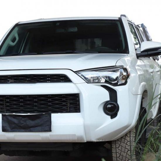 Smoked Black Front Fog Light Lamp Guard Decor Trim Cover Bezel for 4Runner 2014+