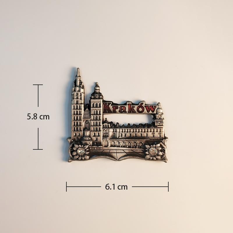 

poland Krakow Metal Crafts 3D Stereoscopic Tourism souvenirs Resin painting Decoration home Refrigerator magnets