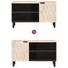 TV Cabinet with Door White Washed Surface 80 x 33 x 46 cm