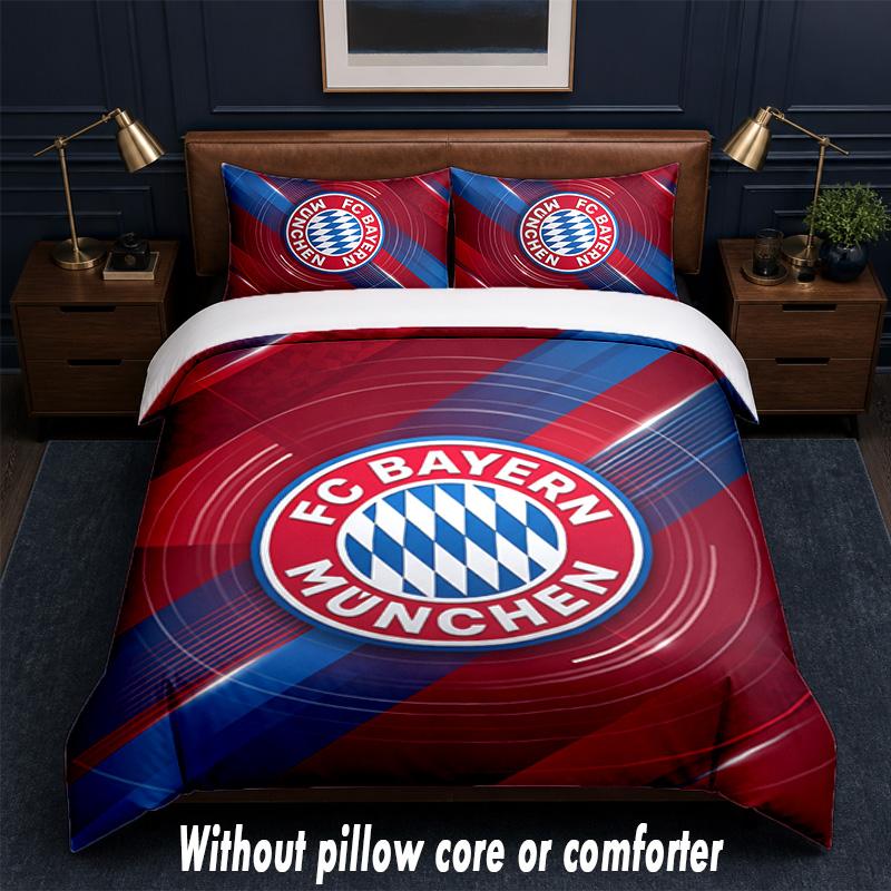 Set Biancheria da Letto Design Bayern Monaco 1 Copripiumino + 2 Federe Morbido Traspirante Biancheria da Letto per la Casa