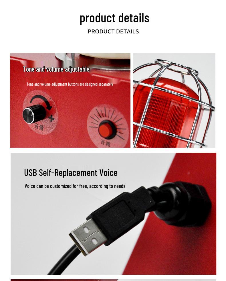 TGSG-09 High Power Sound & Light Alarm for Cranes & Shipyards - 220v/380v Electric Horn