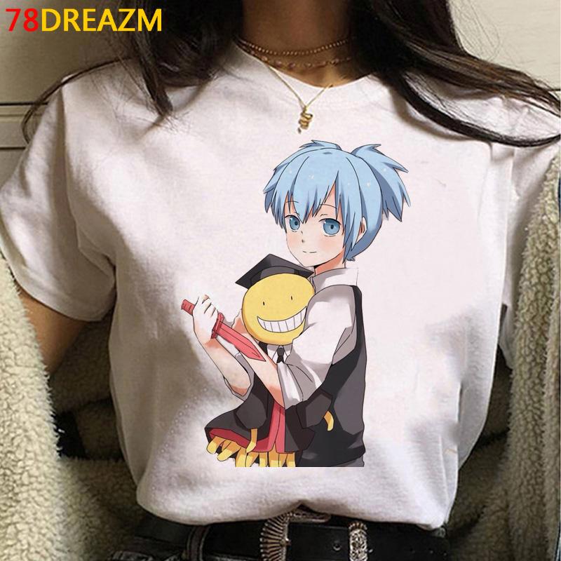 Japońskie Anime Damski/Męski T-Shirt Assassination Classroom Oversize T-Shirty Vintage Grunge Casual 2023 Letnia Odzież Topy Koszulka