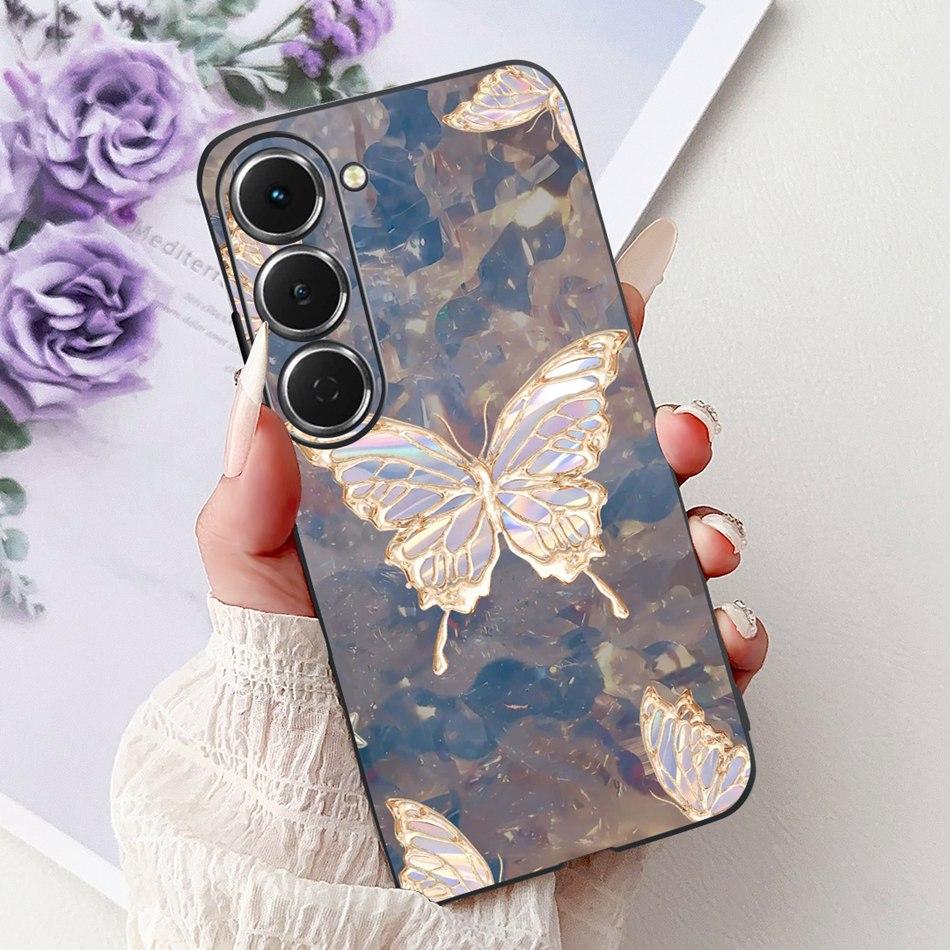 For Tecno Spark 40 Pro / 40 Pro+ Elegant Floral Butterfly Phone Case For Tecno Spark 40Pro Plus KM6 KM7 Soft Silicone TPU Cases