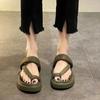Summer toe sandals women's 2024 new versatile women's flat-soled beach shoes women's platform casual fashion women's shoes tide