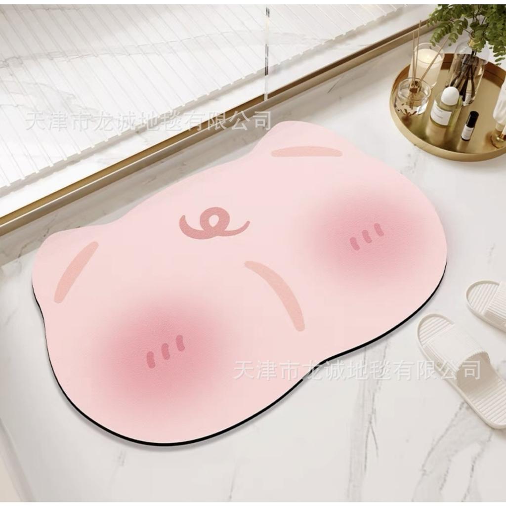 Washroom Diatom Mud Slip-resistant Dirty Easy To Take Nice Care of Carpet Cartoon Cute Washroom Moisture-wicking Quick Dry Wear-resistant Mat
