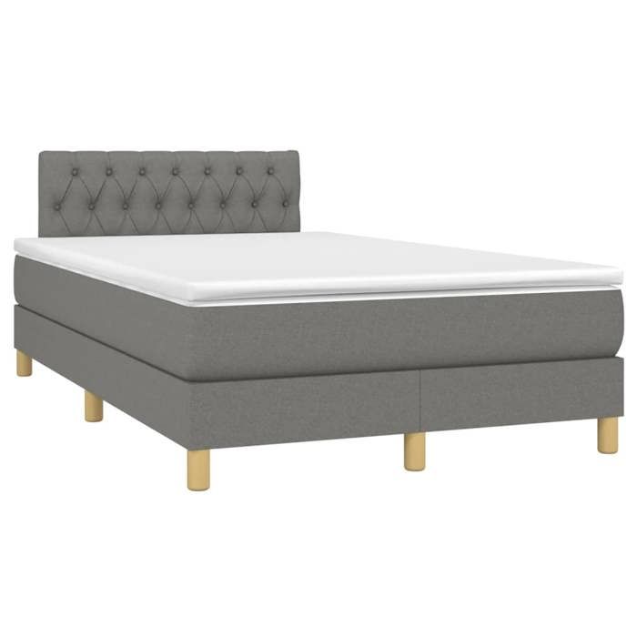 Exclusive House - Slatted Bed Base with Dark Grey Mattress 120x190cm Fabric