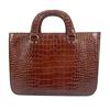 Kate Spade New York Croco Embossed Handbag Leather Brown Women Used